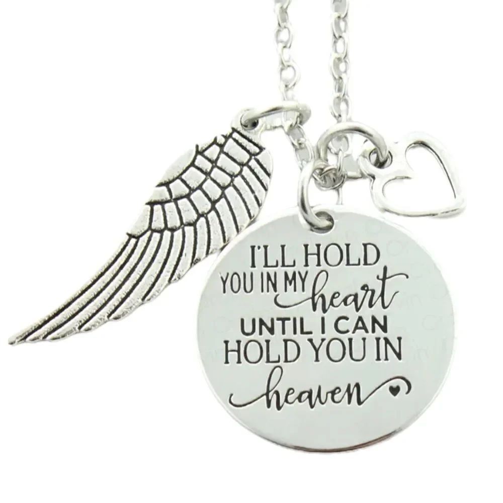 Angel Wing Heart Heaven Silver Plated Charm Pendant Necklace NWT